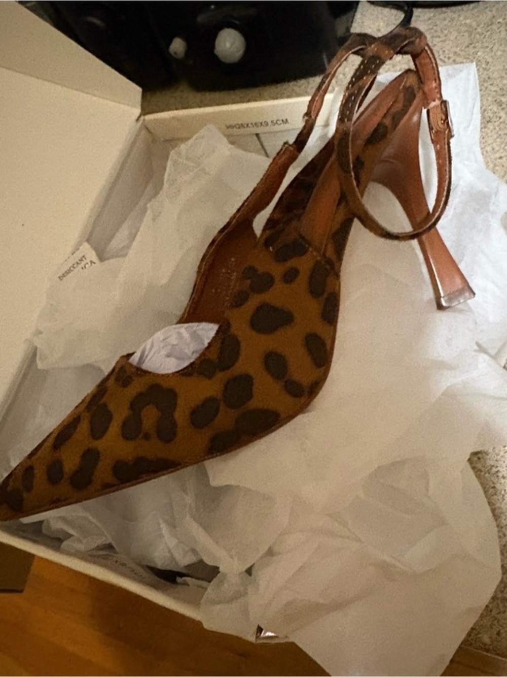 Chase + Chloe Leopard Print Pointed Toe Slingback Heels - Brown/Black
